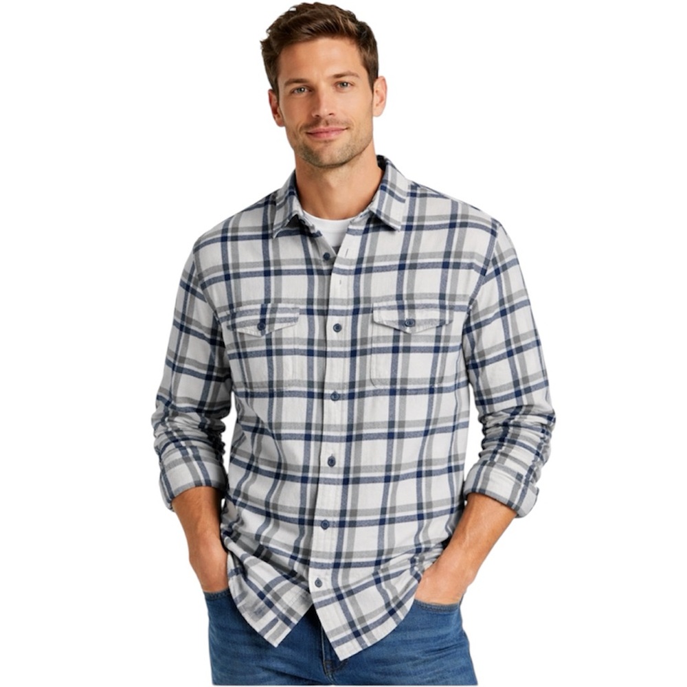 American Eagle plaid flannel button down shirt men’s XL
